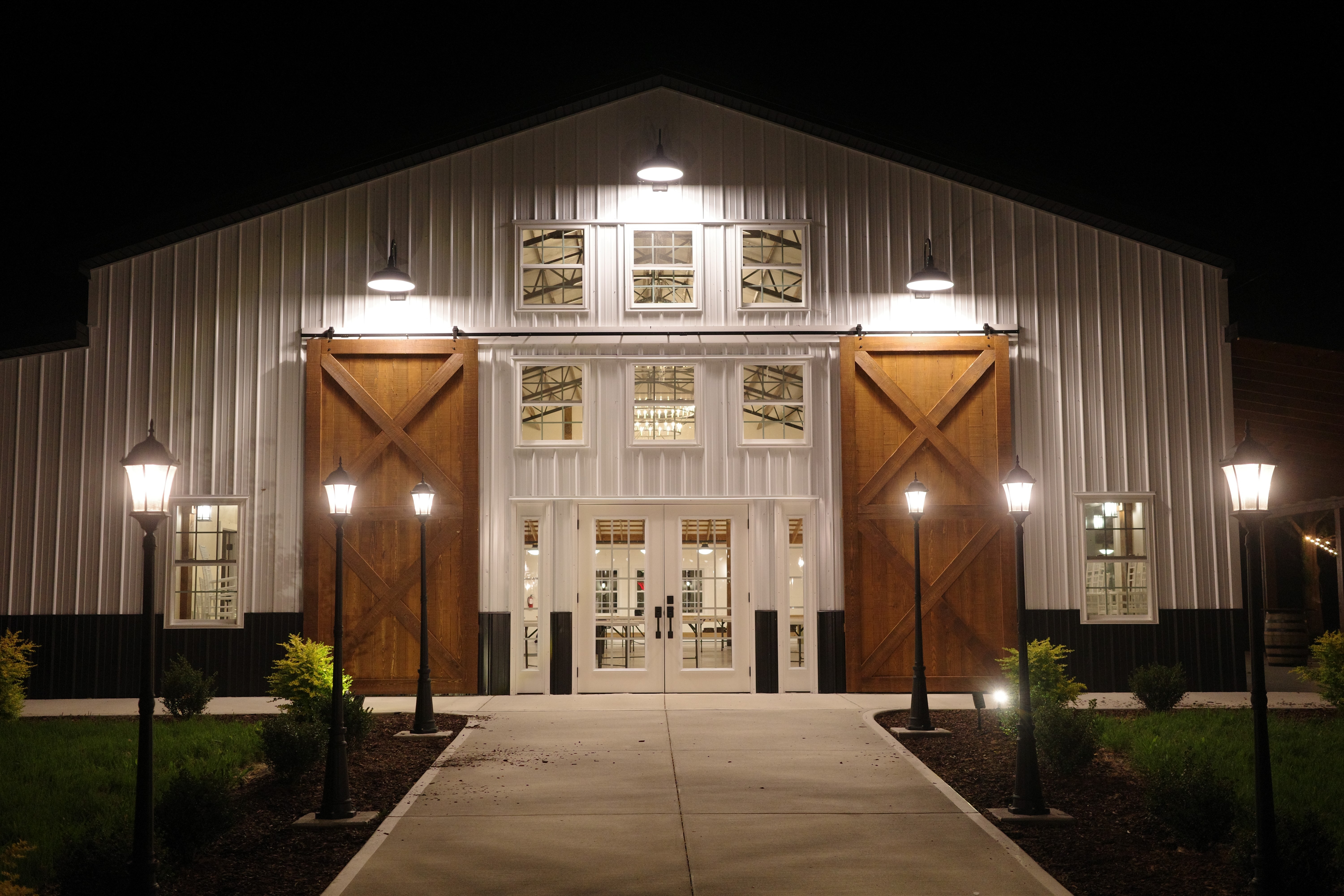 Barn at night